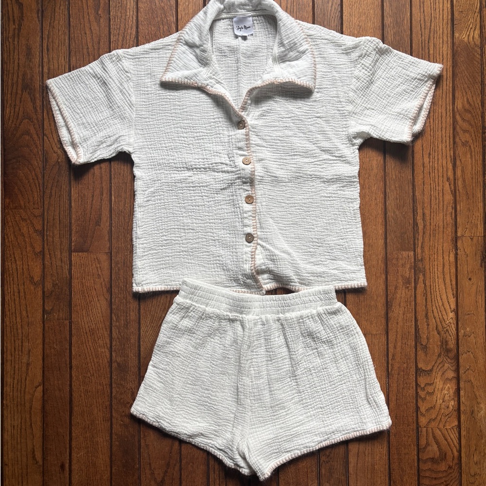 White Gauze Beach Set